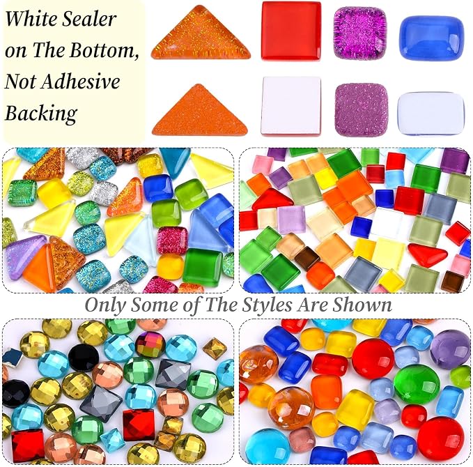 1000 Pcs Colorful Irregular Crystal Mosaic Tiles, 2.2lb Tiny Mosaic Tile DIY - Image 3