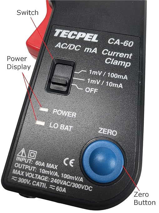 CA-60 AC/DC Current clamp Transmitter Probe 60A CA-60