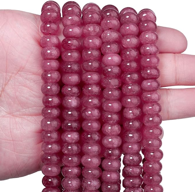 Songxi 5x8mm Natural Pink Tourmaline Stone Rondelle Beads, Gemstone by SongXi