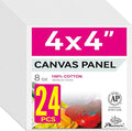 PHOENIX Small Painting Canvas Panels 4x4 Inch, 24 Bulk Pack - 8 Oz Triple by PHOENIX