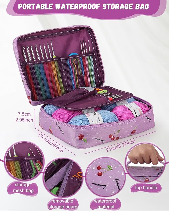 Coopay Crochet Kit for Beginners, Protable Bag, Acrylic Yarn for Crocheting - Image 2