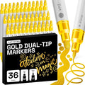ARTISTRO 36 Gold Dual-Tip Acrylic Paint Markers – Paint Pens Set by ARTISTRO