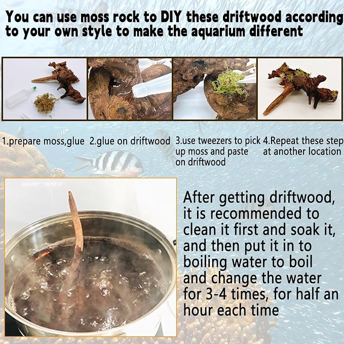 Hamiledyi Aquarium Driftwood 3PCS Natural Trunk Driftwood Assorted Branches - Image 4