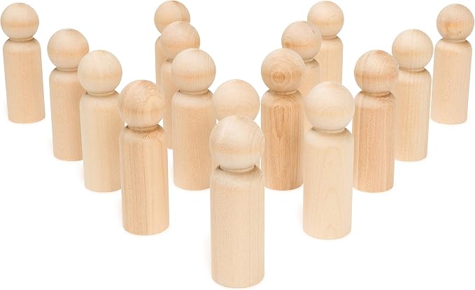 Large Wooden Peg Dolls 3-1/2 inch by Woodpeckers