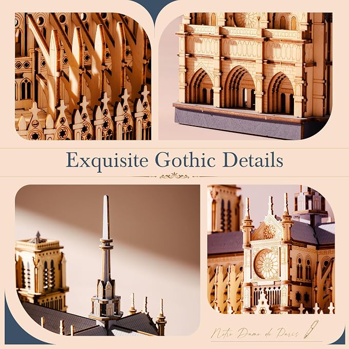 Rowood 3D Puzzles for Adults, Wooden Architecture DIY Model Kit Building Set - Image 7