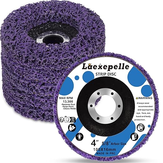 5 Pack Angle Grinder Stripping Wheel Angle Grinder Strip Disc Paint Stripper Attachments Grinder Wheel, Paint Metal Oxidation Rust Remover Stripper Tool (4'' x 5/8'')