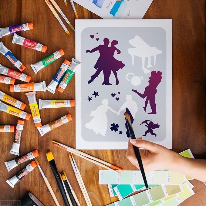 12 Pcs Large Silhouette Stencils - Image 4