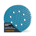 POWERTEC 5 Inch 8-Hole Hook and Loop Diamond Shaped Sanding Discs, 30-Pack Assorted Grits (60/80/120) for Random Orbital Sanders –J-Weight Cloth Backing for Long Life, Anti-Clog Sandpaper (44900)