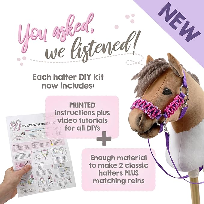 kullaloo DIY Hobby Horse Halter Kit Make Stick Horse Head Collars, Rope Halters - Image 3