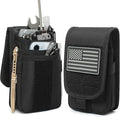Heavy Duty Small Tool Bag with D-Ring Clip,Flag Patch&Shoulder Strap - Small Tactical Molle Zipper Tool Bag,EDC Storage Tool Bags for Men,Multipurpose Utility Work Organizer Bag