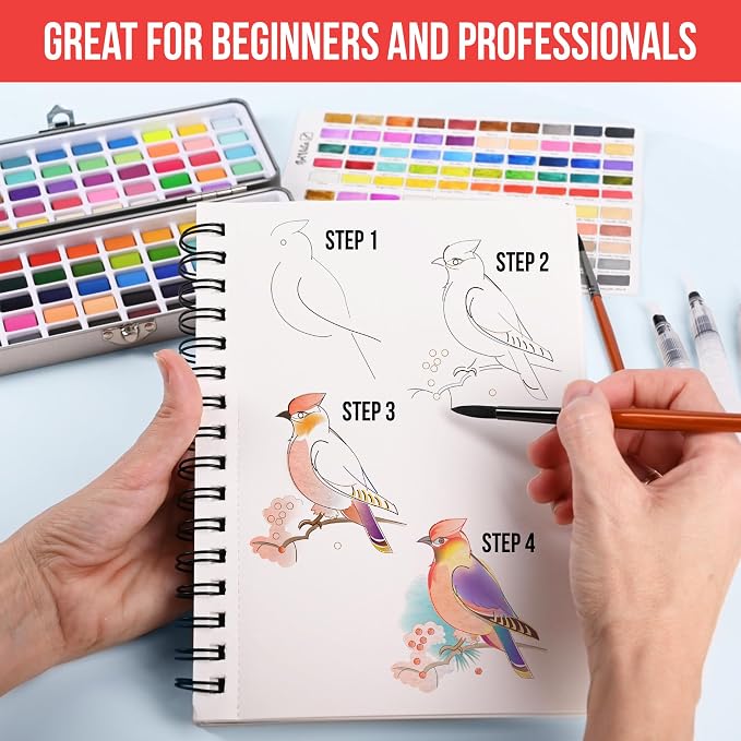 Watercolor Paint Set with 100 Bright Colors: - Image 3