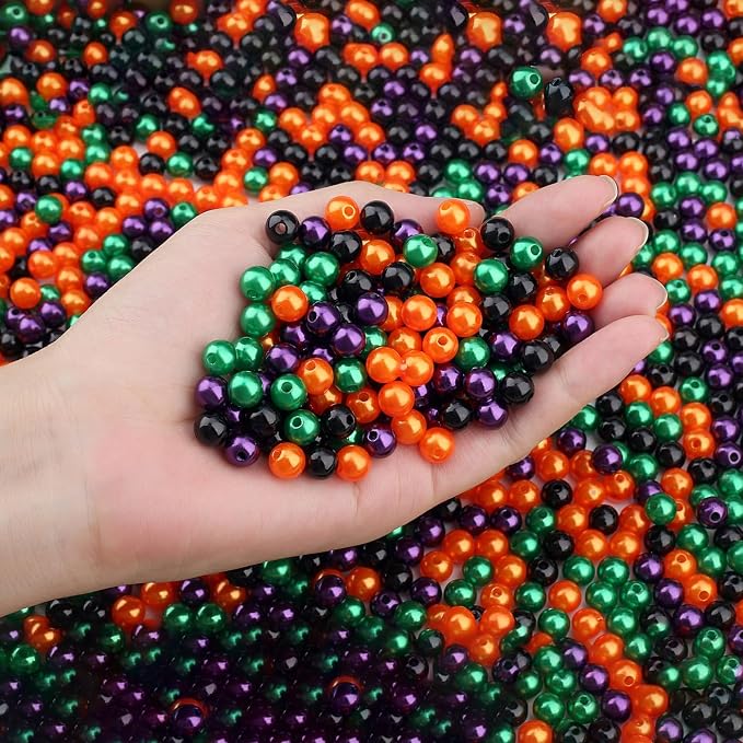 DUQGUHO Halloween Beads for Jewelry Making, 6mm Halloween Charms for Bracelets by DUQGUHO