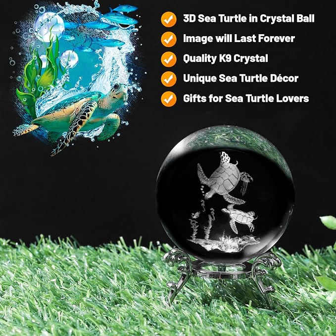 3D Sea Turtle Crystal Ball - Image 4