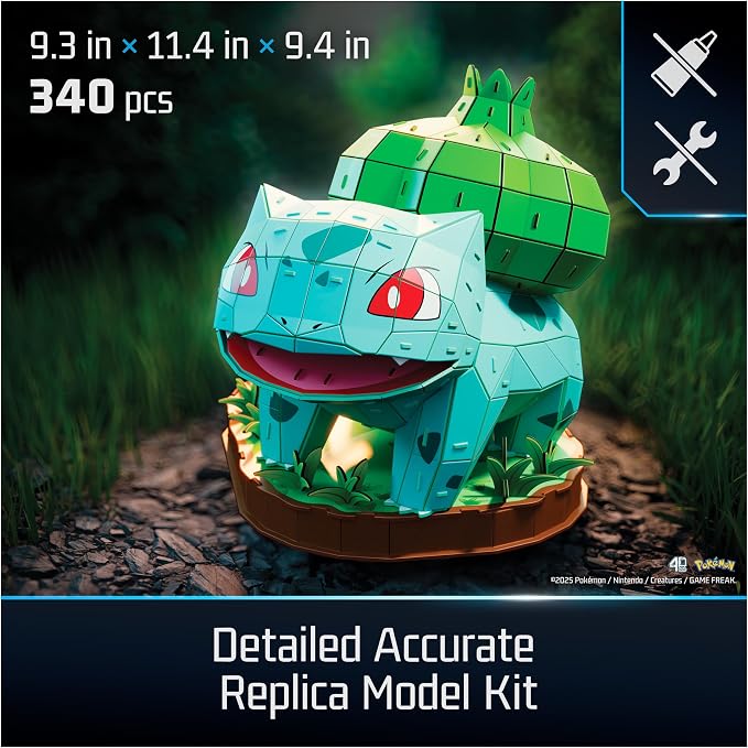 4D Build Pokémon Bulbasaur 3D Puzzle Model Kit, Desk Décor, Shelf Display - Image 2