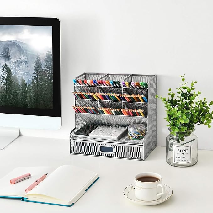 Marbrasse Larger Mesh Desk Organizer - Image 2