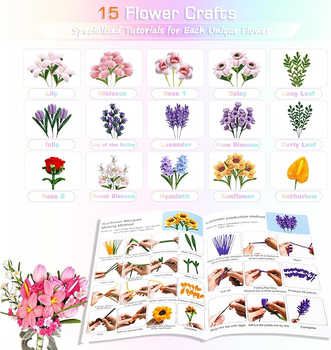 800 Pcs Pipe Cleaner Flower kit - Image 5