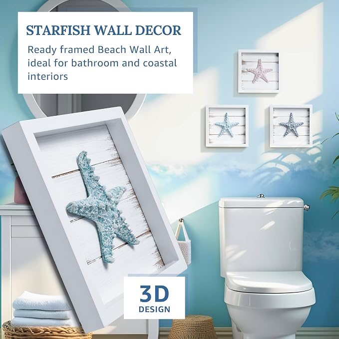 Tide and Tales 3D Starfish Wall Art Coastal Theme Wall Hanging Decoration - Image 2