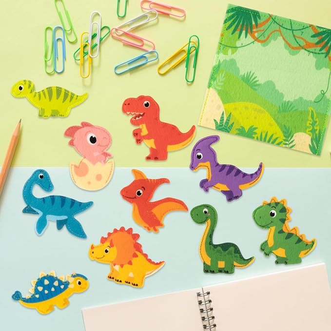 COcnny Dinosaur Finger Puppets Craft- 11pcs Dinosaur Felt Finger Puppet - Image 5
