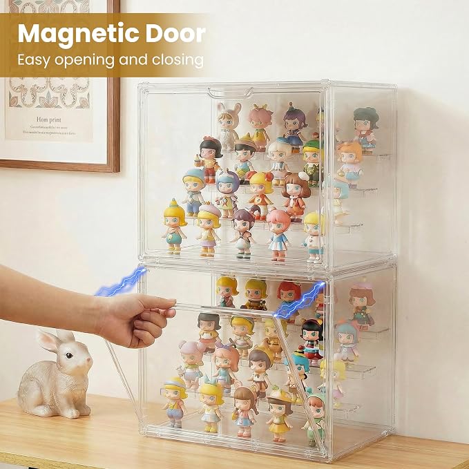 Acrylic Display Case for Collectibles, 4-Tier Large Stackable Clear Display Box - Image 3
