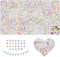 YMSDZHL Alphabet Beads A-Z 1000Pcs Letter Beads, Acrylic 6x6mm Round Letter by YMSDZHL