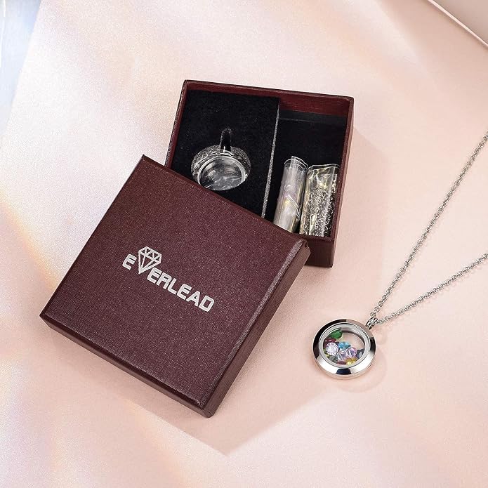 EVERLEAD Locket Necklace, DIY Floating Round Locket Pendant, Living Floating - Image 5
