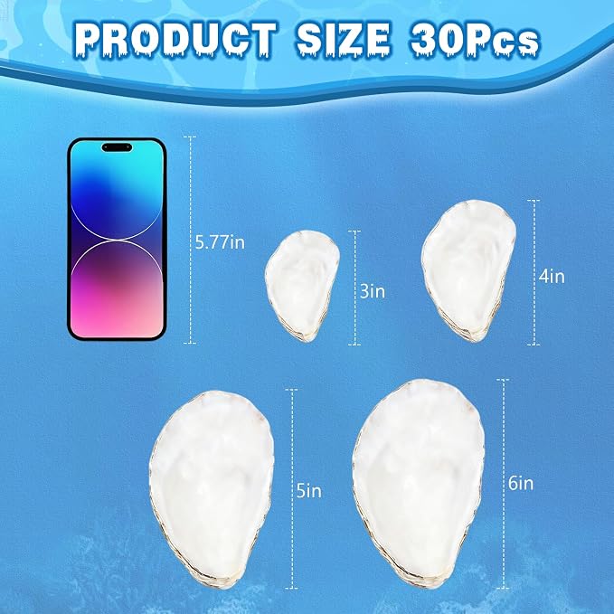 30Pcs Oyster Shells for Crafts 2"- 3" Natural Oyster Shells for DIY Crafting - Image 3