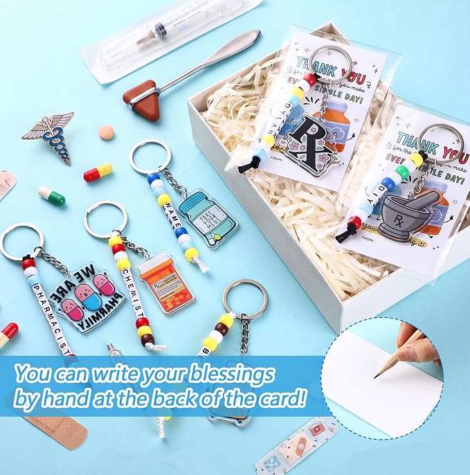 Suncalla 996 Pcs 24 Set Pharmacy Keychain Making Kit DIY Pharmacy Charm Key - Image 5