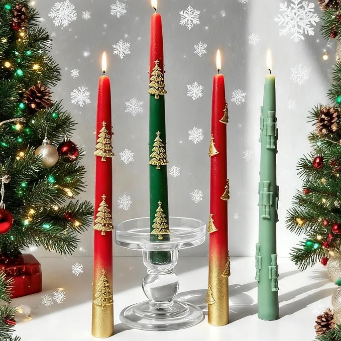 2 PCS Christmas Long Candle Silicone Mold, Pillar Candlestick Candle Mold - Image 5