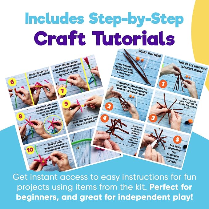 Blue Squid 1750+pcs Craft Kits for Kids, Ages 4-9 Girl Boys Gifts Arts and - Image 3