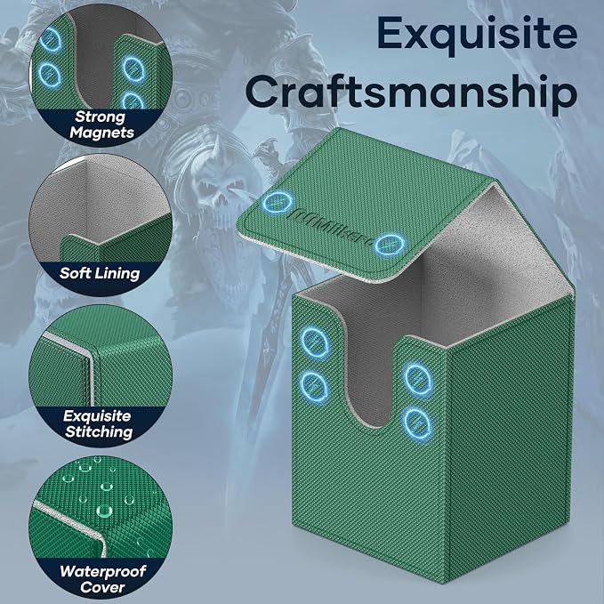 Mlikero 4 Pack Card Deck Box, Commander Deck Box Holds 400+ Single Sleeved Cards - Image 5