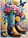 Cowboy Boots Diamond Art Kits for Adults Beginners 12x16 in, DIY Craft Gift | by Kalonyth