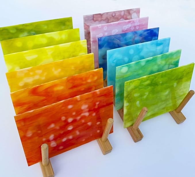 LITMIND 12 Sheets Mottled Opal Premium Stained Glass Sheets – 6 x 4 Inch - Image 2