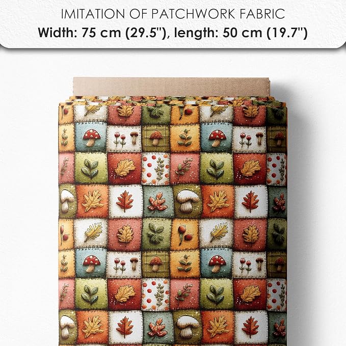 Autumn Animals Patchwork Cotton Fabric Panel – 6 Designs + Bonus Patchwork - Image 7