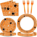 100 Pcs Spiderweb Party Plates and Napkins by Qyeahkj