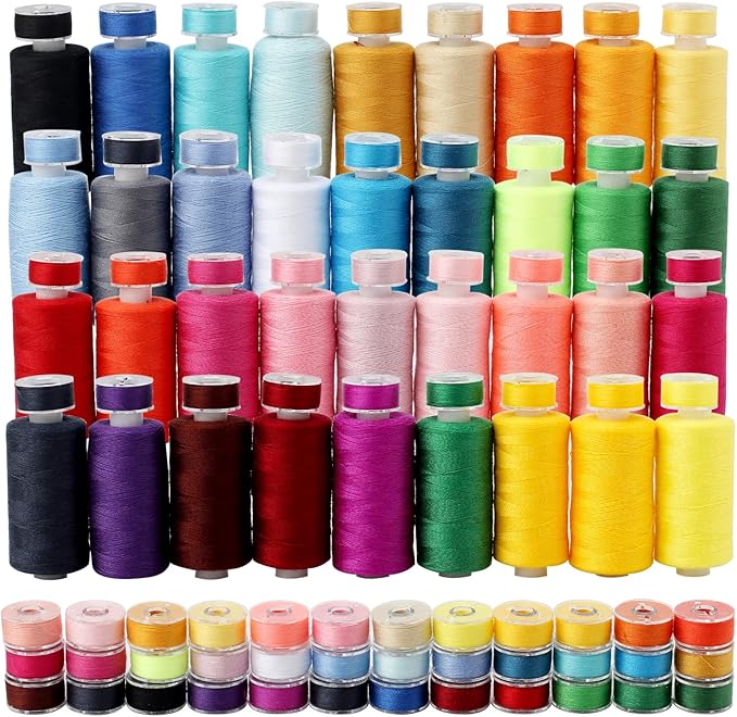 72Pcs Bobbins Sewing Threads Kit 36 Colors 500 Yards Sewing Polyester Thread by HOURFUN