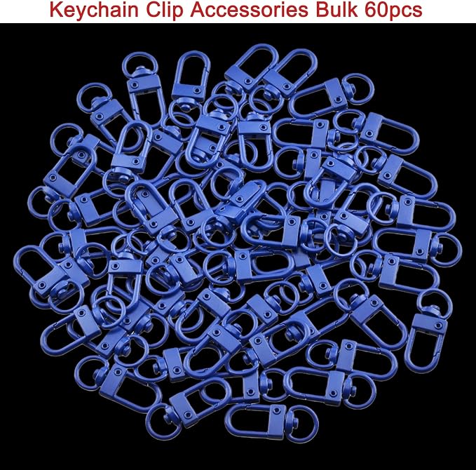 Keychain Clasp Keychain Clip Accessories Bulk 60pcs Colorful Lobster Claw Clasps - Image 2
