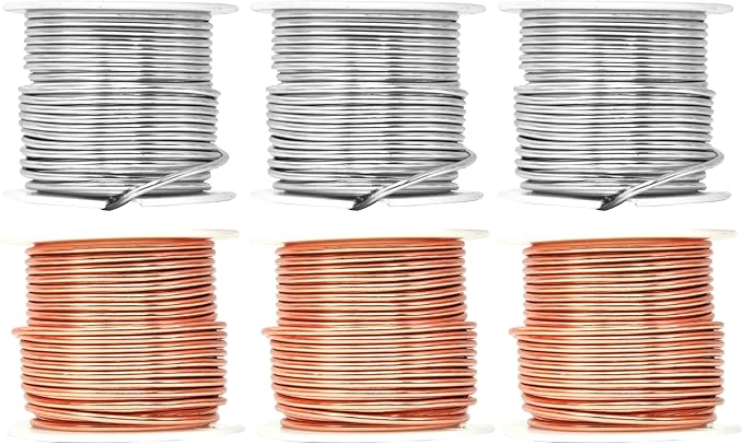 Mandala Crafts 12 GA Copper Silver Tone Combo Anodized Aluminum Craft Wire | by MandalaCrafts