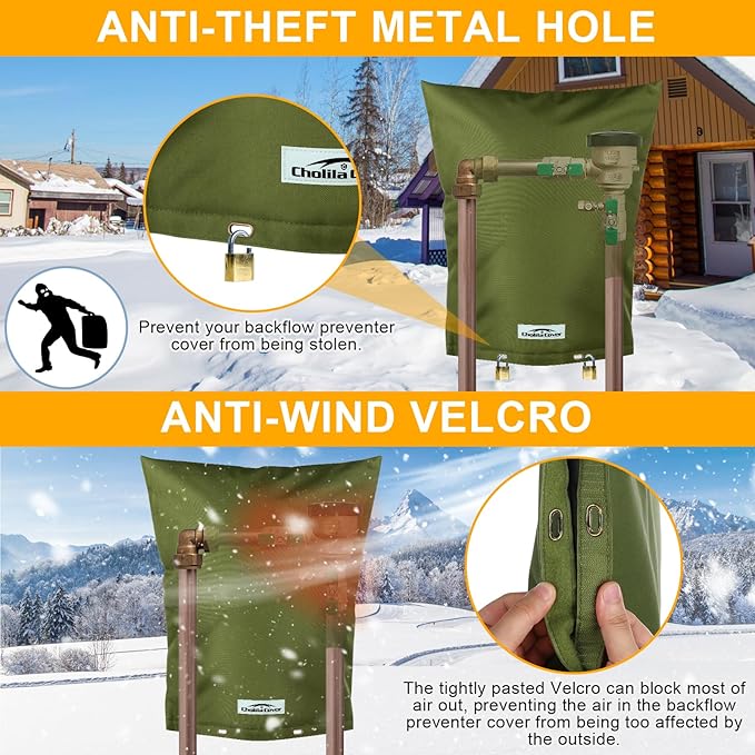 Backflow Preventer Cover Insulated (5˚F) - 36" W x 24" H Backflow Cover for Winter Pipe Freeze Protection - Sprinkler Covers for Outside, Double Wall Insulation Cover Green