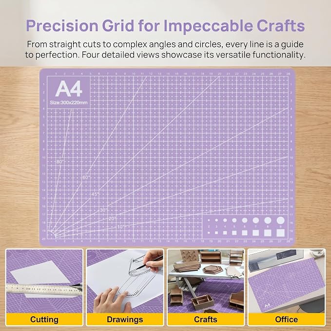 A4 Self-Healing Cutting Mat, Double-Sided Craft Mat - Image 3