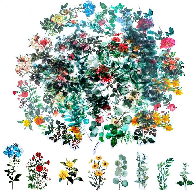 80 Pieces Natural Vintage Flower Stickers - Image 4