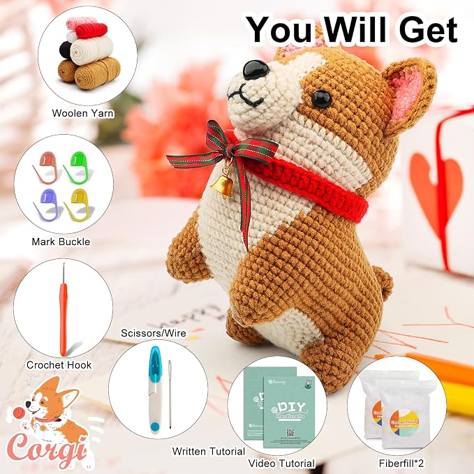 Faircosy Animal Crochet Kit for Beginners: Includes Complete Tools Ample Yarn - Image 2