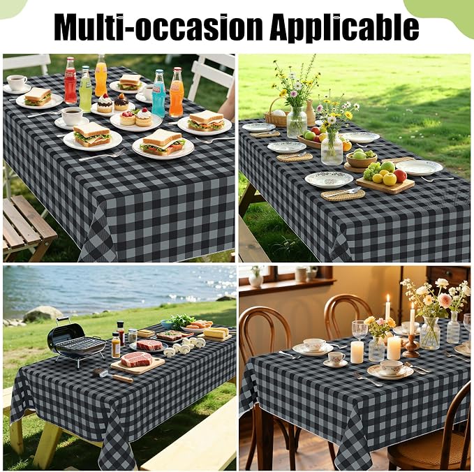 Smiry Rectangle Table Cloth, Waterproof Vinyl Tablecloths - Image 6