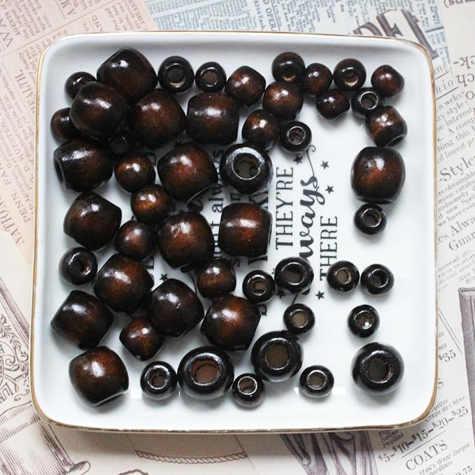300Pcs Large Wooden Spacer Beads, BetterJonny Natural Wooden Beads Macrame - Image 4