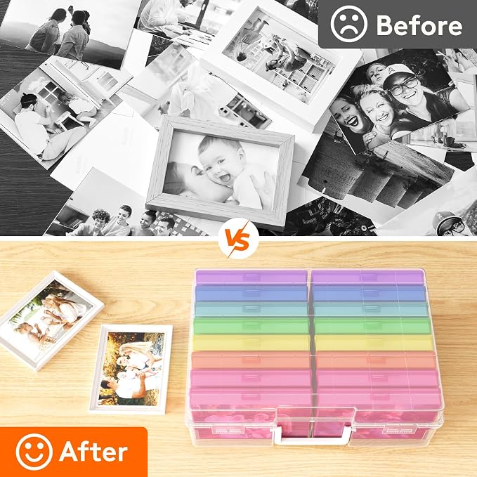Lifewit 16 Pcs Photo Storage Box, Photo Albums 4x6 Pictures, Acid-Free - Image 4
