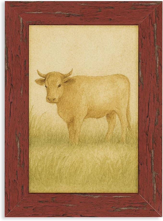 puthiac 5x7 Rustic Farmhouse Picture Frame, Barn Red, 1 Pack | Distressed MDF by PUTHIAC