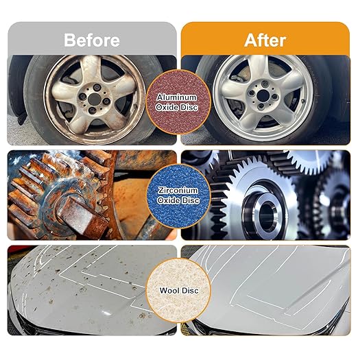 SUNJOYCO 104 PCS 2 Inch Sanding Discs, Die Grinder Sanding Disc, Quick Change Discs with 1/4 Inch Shank, Roll Lock Abrasive Disc for Surface Prep Strip Grind Polish Burr Finish Rust Paint Removal