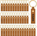 Wavyknot 50 Pcs PU Leather Keychain Blanks Bulk Laser Engraving Blanks Keychain by Wavyknot