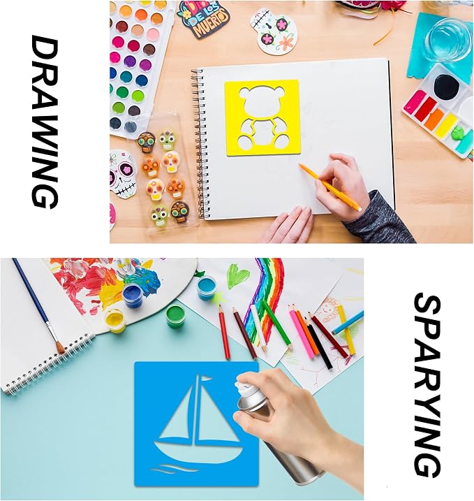 24 Piece Stencils for Kids Stencils for Painting Sidewalk Chalk Stencil Outdoor - Image 6