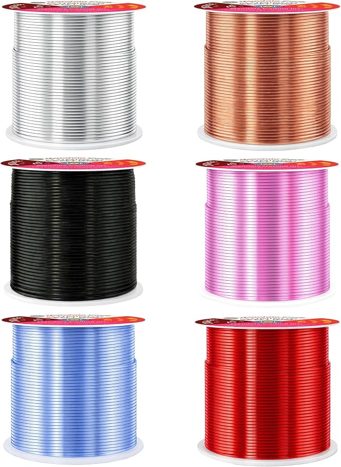 Mandala Crafts 20 GA Red Copper Black Assorted Anodized Aluminum Craft Wire | - Image 2