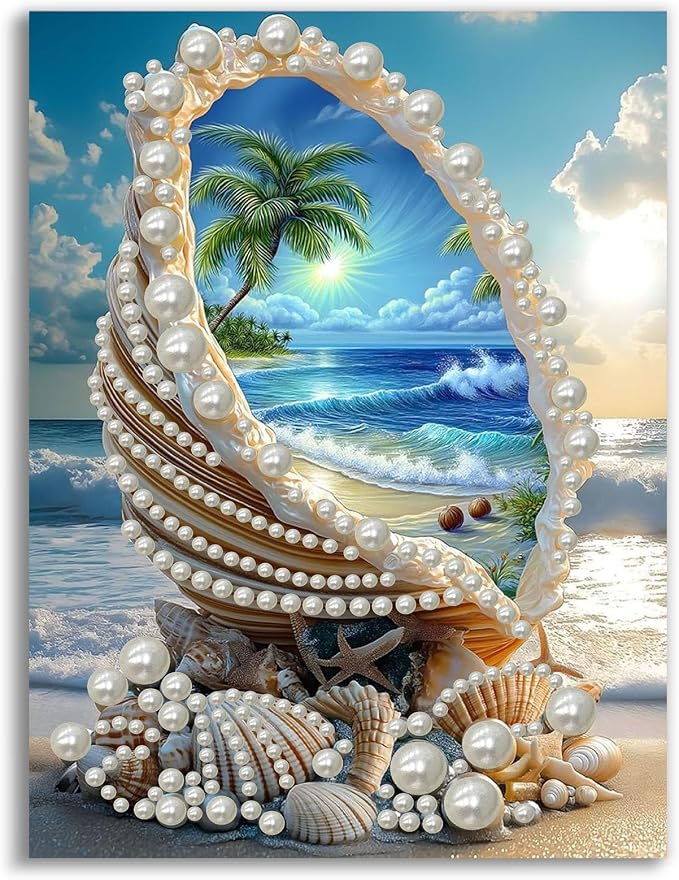 Gemozaic Seashell Pearl Diamond Painting Kits by Gemozaic